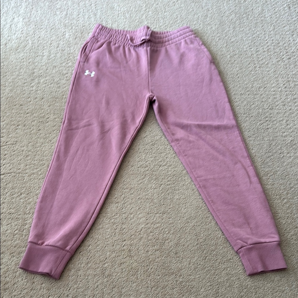 Like new Under Armour Kids Light Pink Joggers